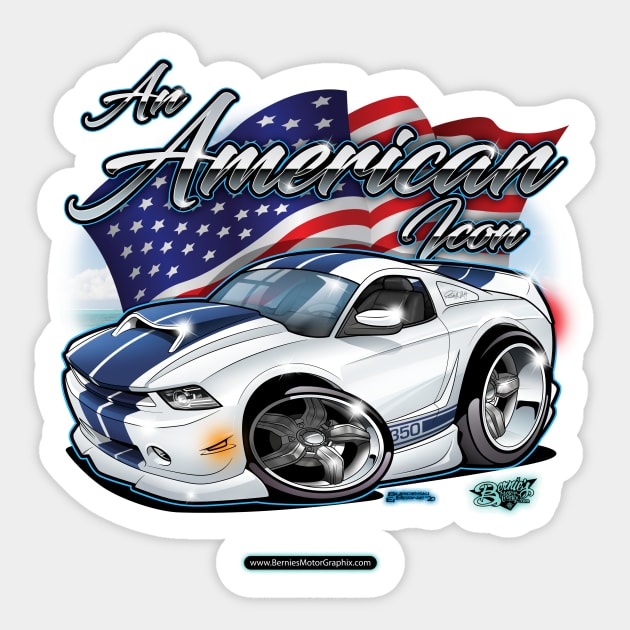 An American Icon Sticker by Bernies Motor Graphix